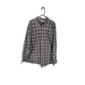 Cinch long sleeve blue plaid shirt size